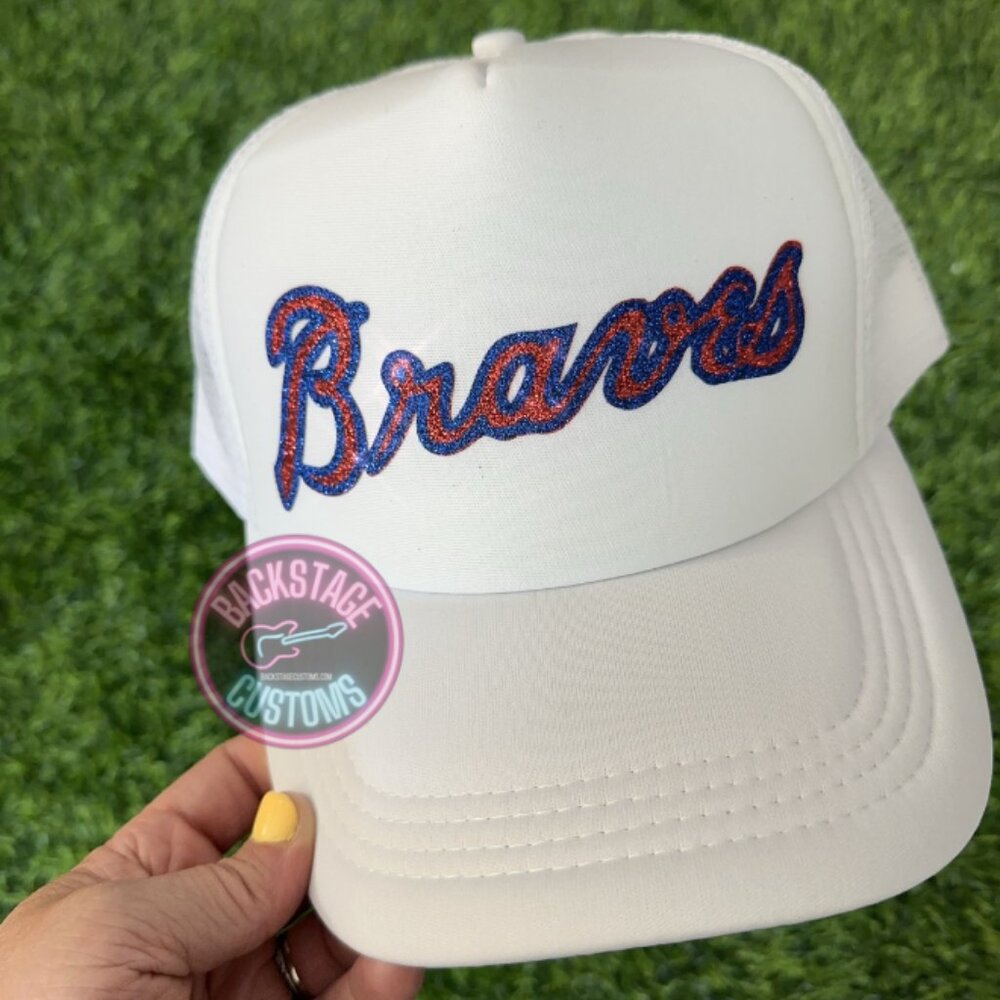 Atlanta Braves Glitter Trucker Hat